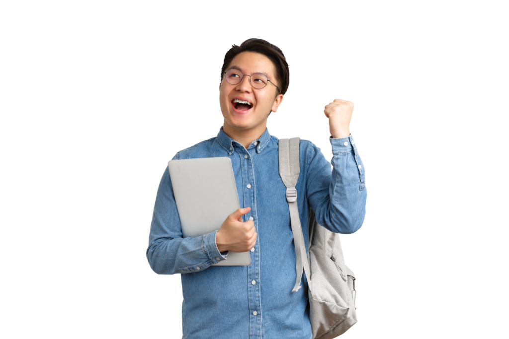 TOEFL exam prep student